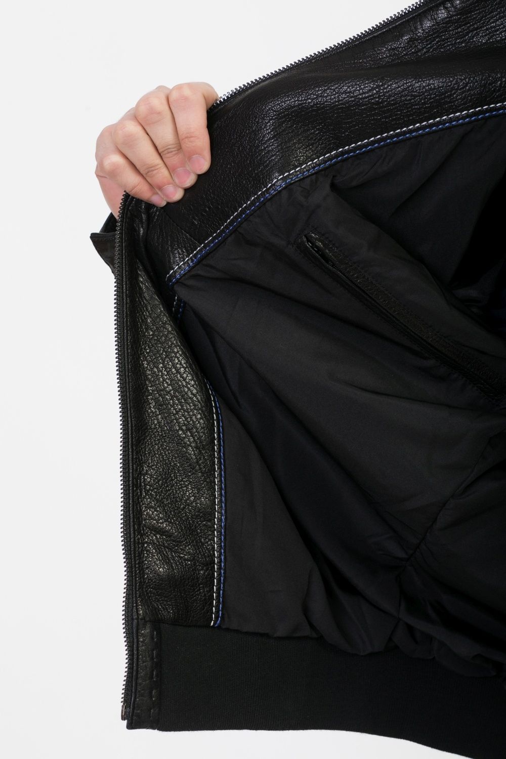 Куртка кожаная мужская на резинке 51858